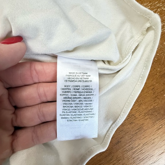 Lauren Ralph Lauren Jersey Ivory Wrap Blouse L - Picture 5 of 7